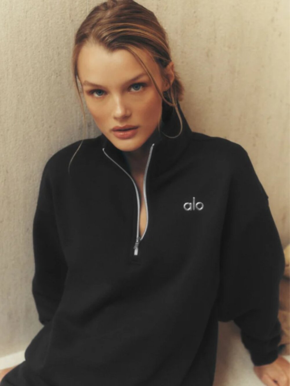 ALO Yoga Accolade Black 1/4 Zip Pullover Sweatshirt - NWT - Picture 9 of 9
